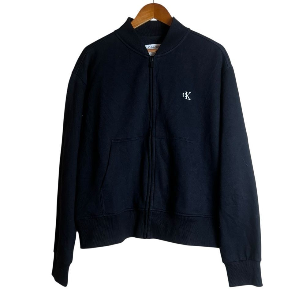 Calvin Klein black‎ fleece full zip. Relaxed fit